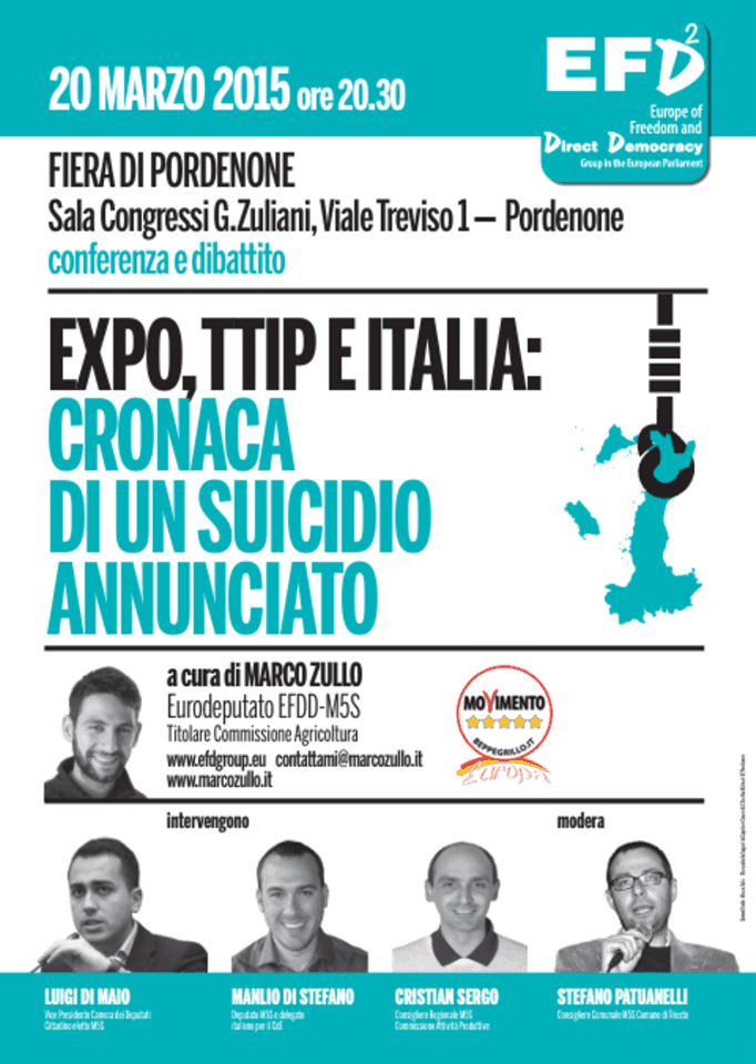 EXPO, TTIP E ITALIA: CRONACA DI UN SUICIDIO ANNUNCIATO CON LUIGI DI MAIO @ Sala Congressi Zuliani di viale Treviso 1 | Friuli-Venezia Giulia | Italia