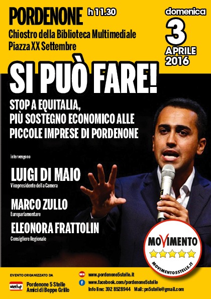 SI PUO' FARE! CON LUIGI DI MAIO @ Chiostro Della Biblioteca Multimediale | Pordenone | Friuli-Venezia Giulia | Italia