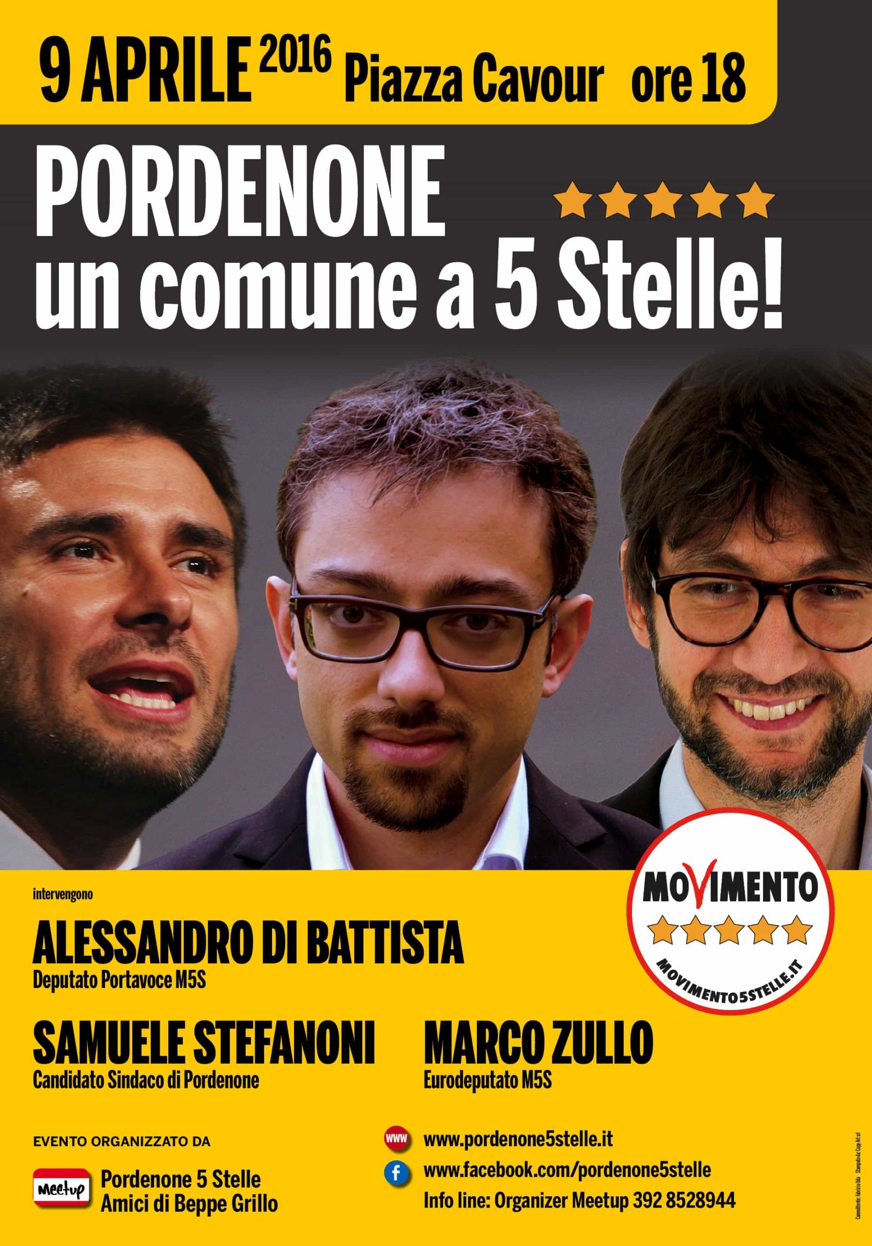 PORDENONE - un Comune a 5 Stelle. Con Alessandro Di Battista @ Piazza Cavour | Pordenone | Friuli-Venezia Giulia | Italia