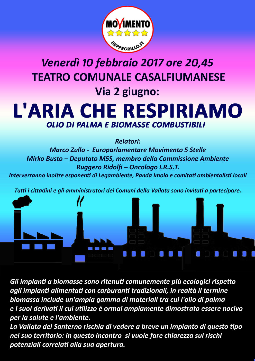 L'aria che respiriamo: olio di palma e biomasse combustibili @ Casalfiumanese