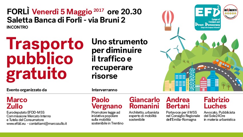 Trasporto pubblico gratuito - Uno strumento per diminuire il traffico e recuperare risorse @ Saletta Banca di Forlì | Forlì | Emilia-Romagna | Italia