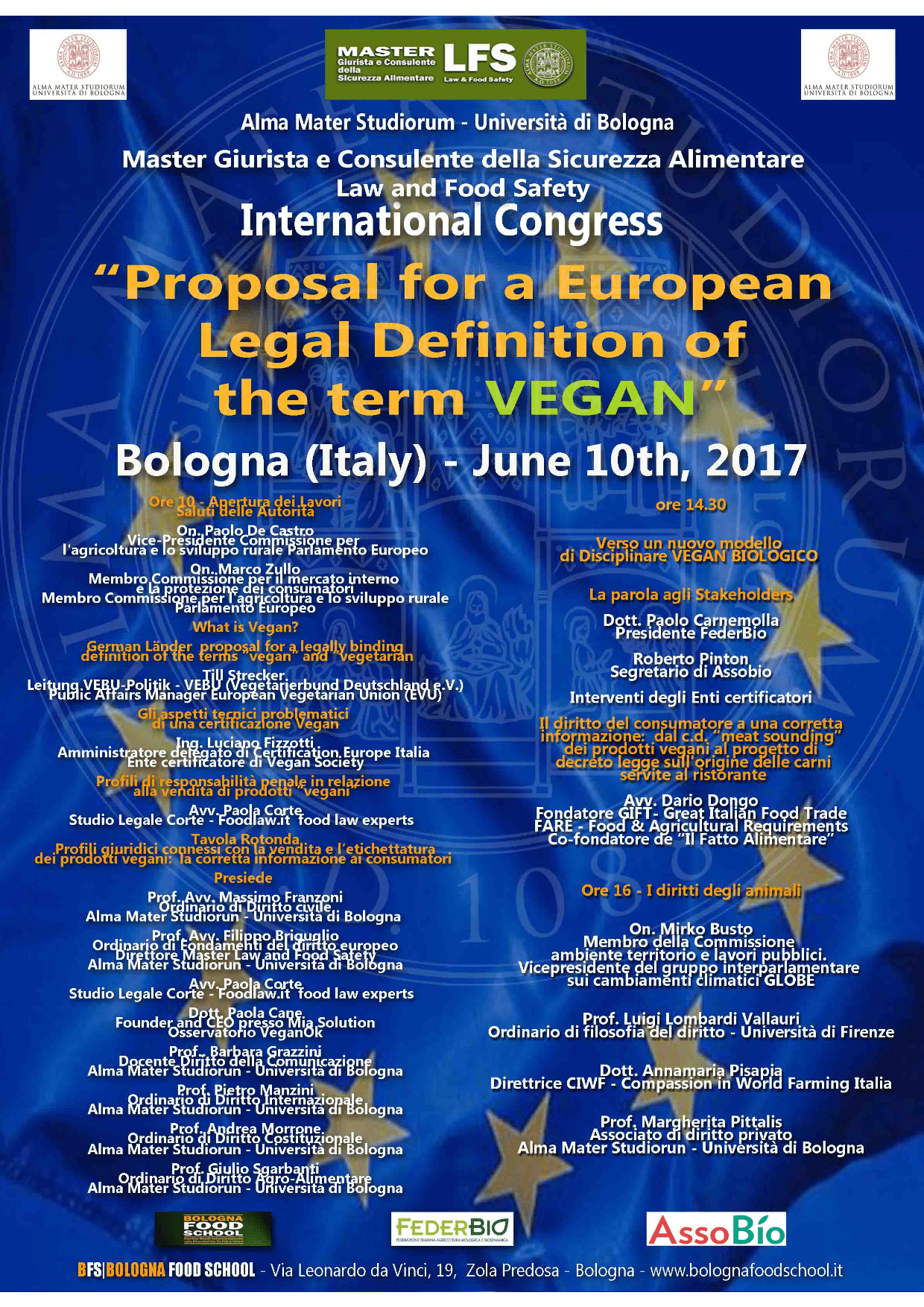 Proposal for a European Legal Definition of the term "Vegan" @ Bologna | Emilia-Romagna | Italia