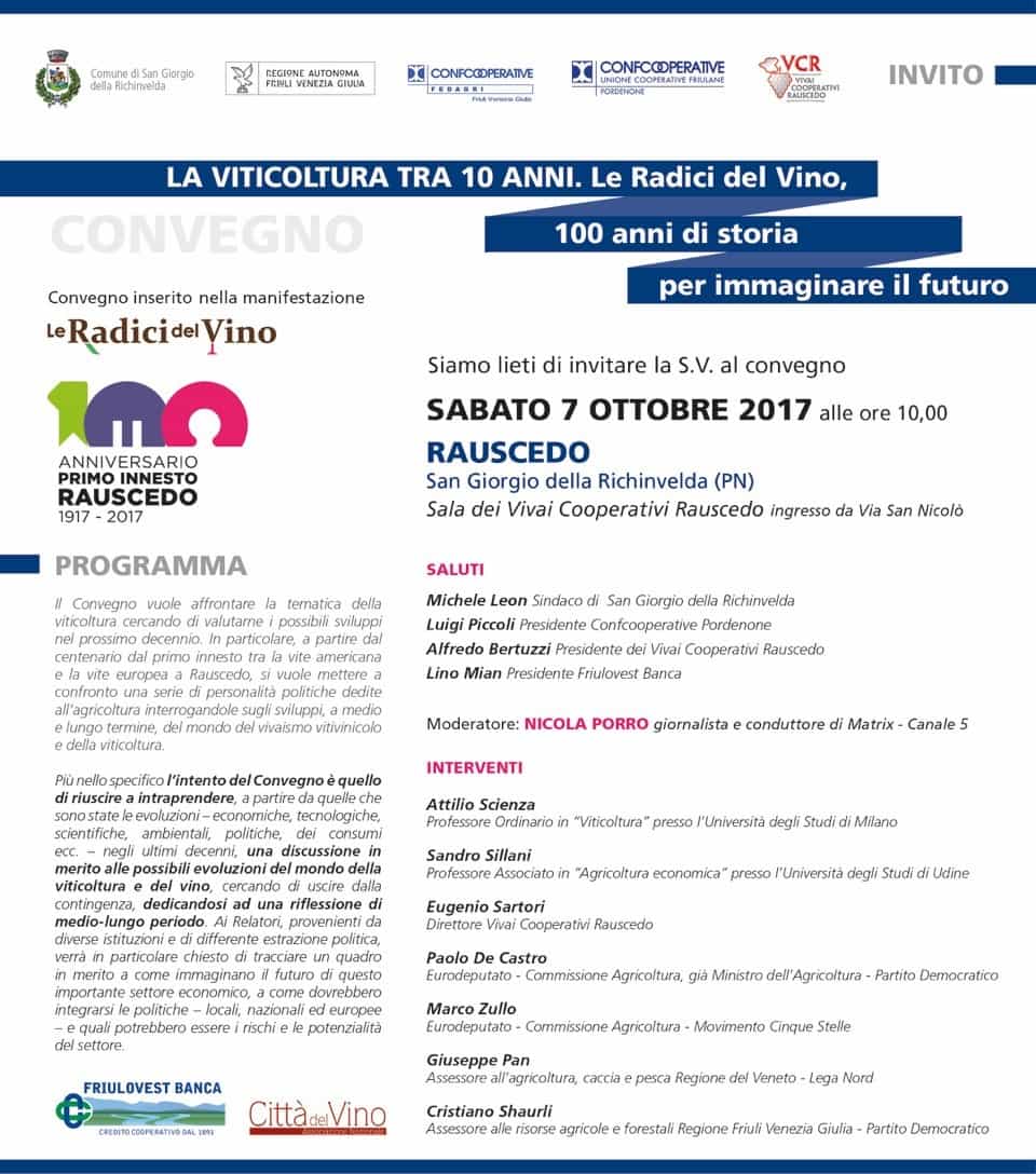 LA VITICOLTURA TRA 10 ANNI - Le Radici del Vino, 100 anni di storia per immaginare il futuro @ Sala dei vivai Cooperativi Rauscedo | Rauscedo | Friuli-Venezia Giulia | Italia