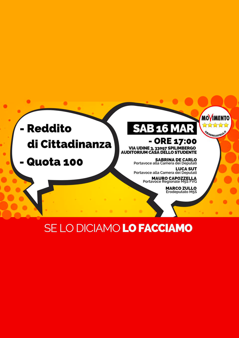 Reddito di Cittadinanza e Quota 100 @ Auditorium Casa Dello Studente